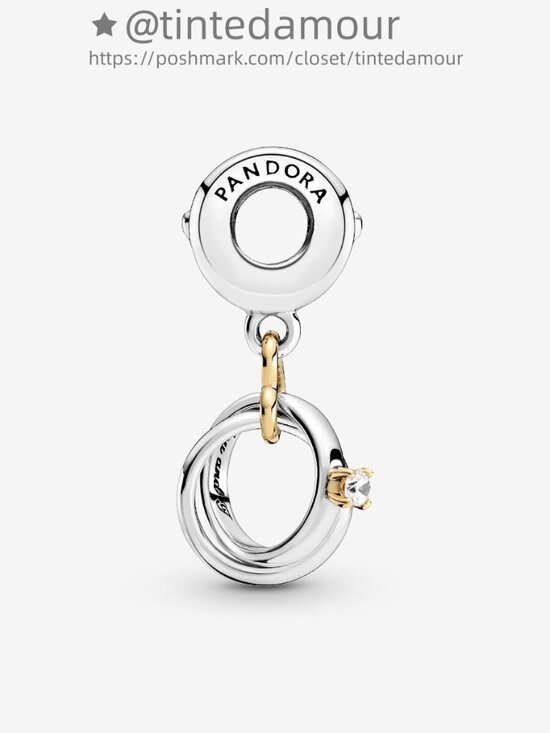 Pandora Two-tone Wedding Rings Dangle Charm|Two-tone - Picture 2 of 2